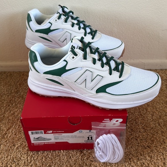 New Balance x Malbon Heritage Golf Shoes - White/Green - 11 - Picture 3 of 6